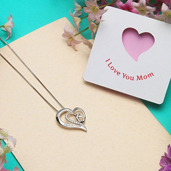 S925 Silver Minimalist Heart Necklace for Mother's Day