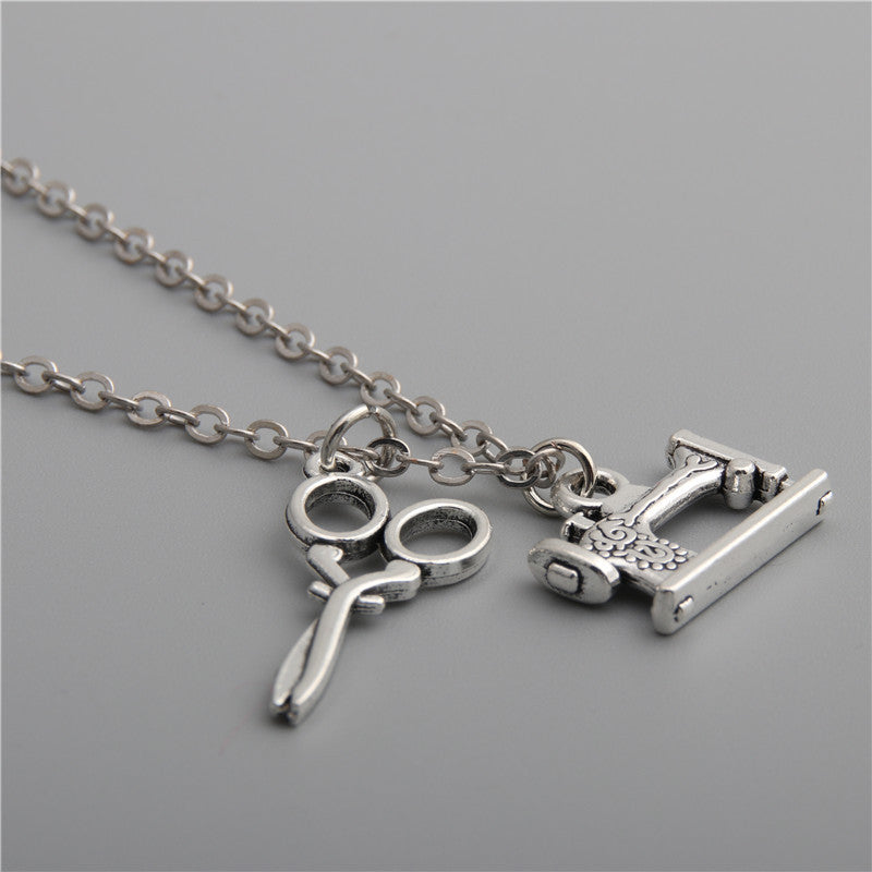 Sewing Machine Scissors DIY Necklace for Mother's Day