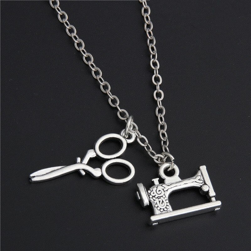Sewing Machine Scissors DIY Necklace for Mother's Day