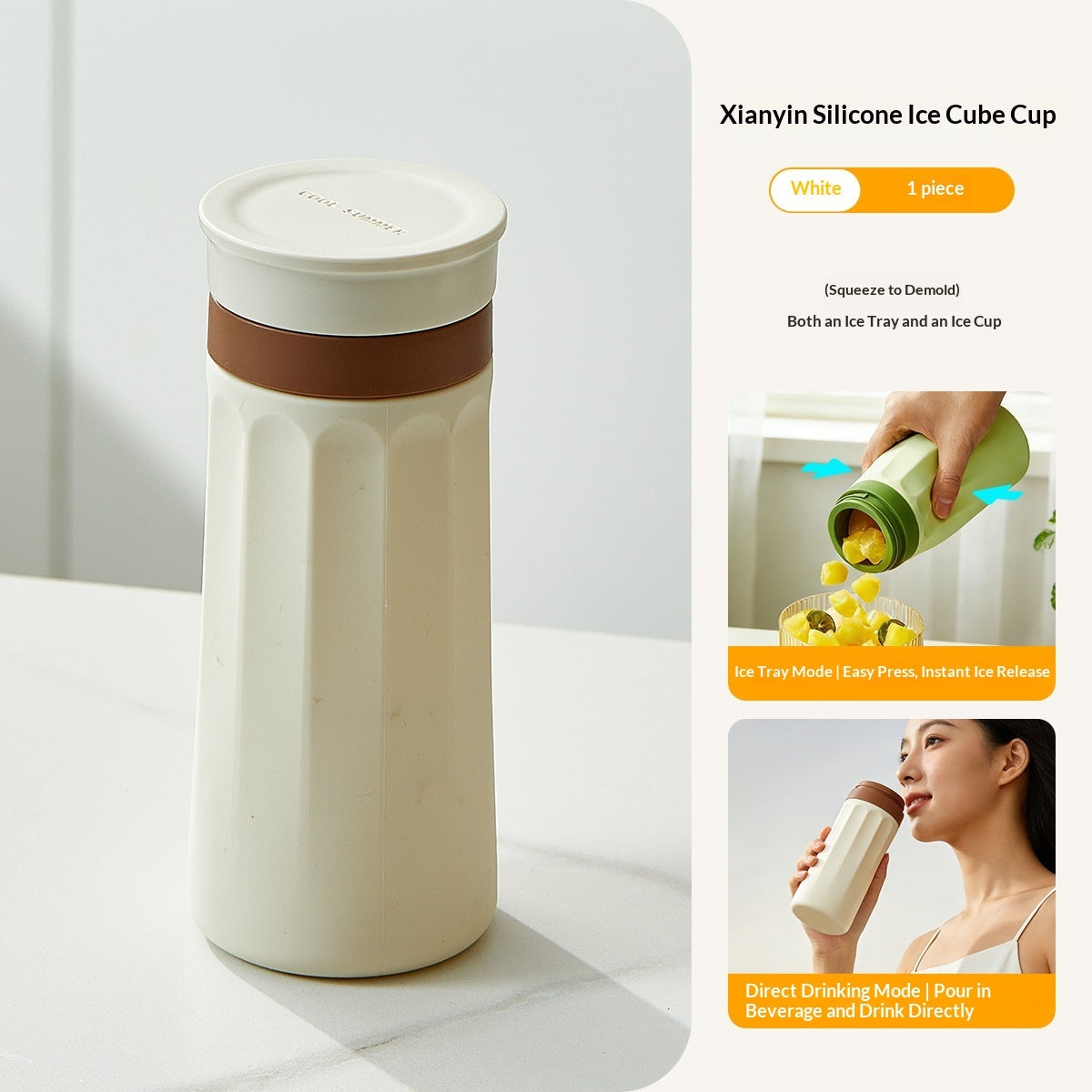 Portable Ice-Making Cup Outdoor Silicone Beverage Cup