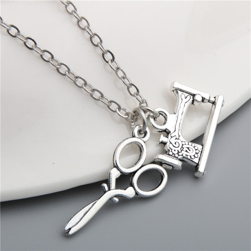 Sewing Machine Scissors DIY Necklace for Mother's Day