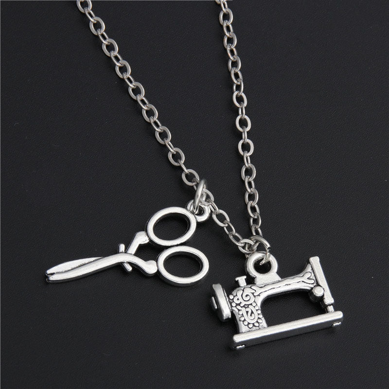Sewing Machine Scissors DIY Necklace for Mother's Day