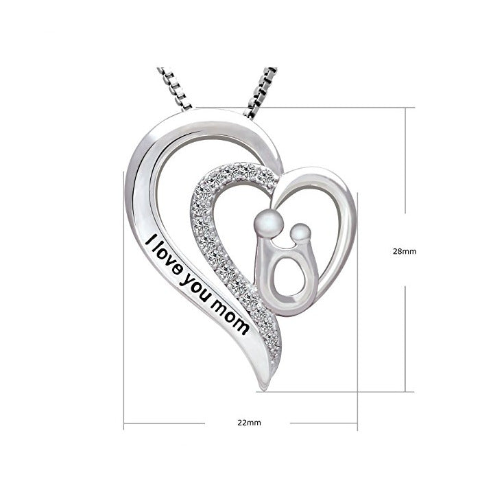 S925 Silver Minimalist Heart Necklace for Mother's Day